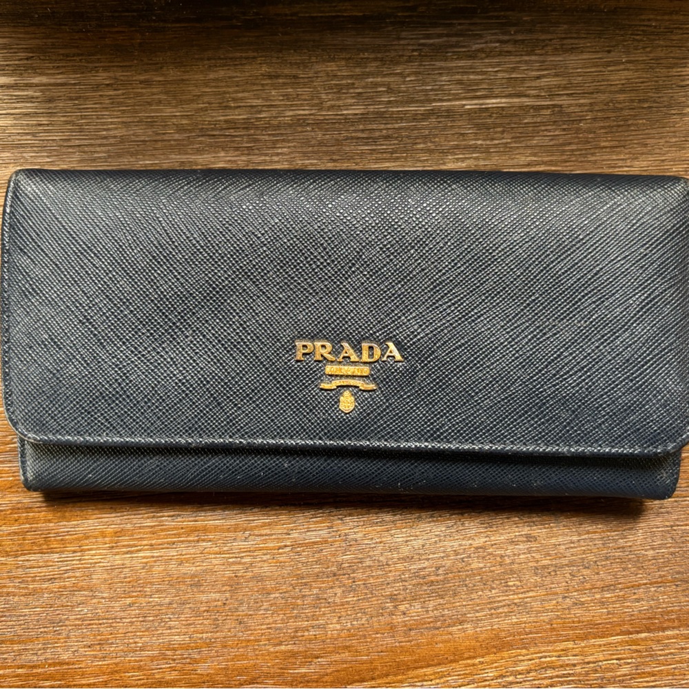 Prada Saffiano Metal Leather Continental Wallet